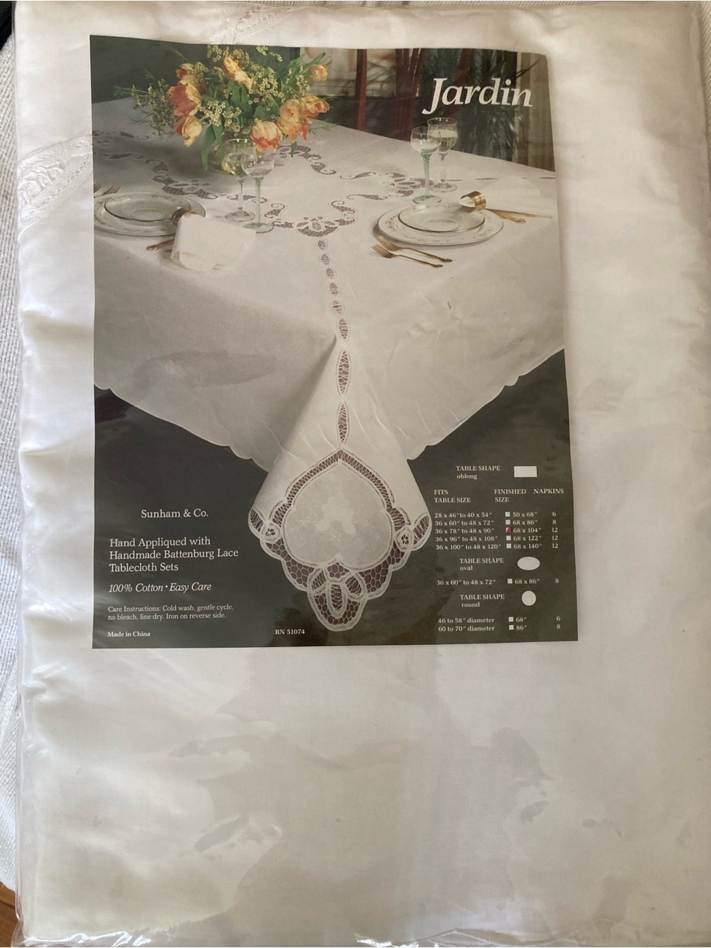 White lace tablecloth